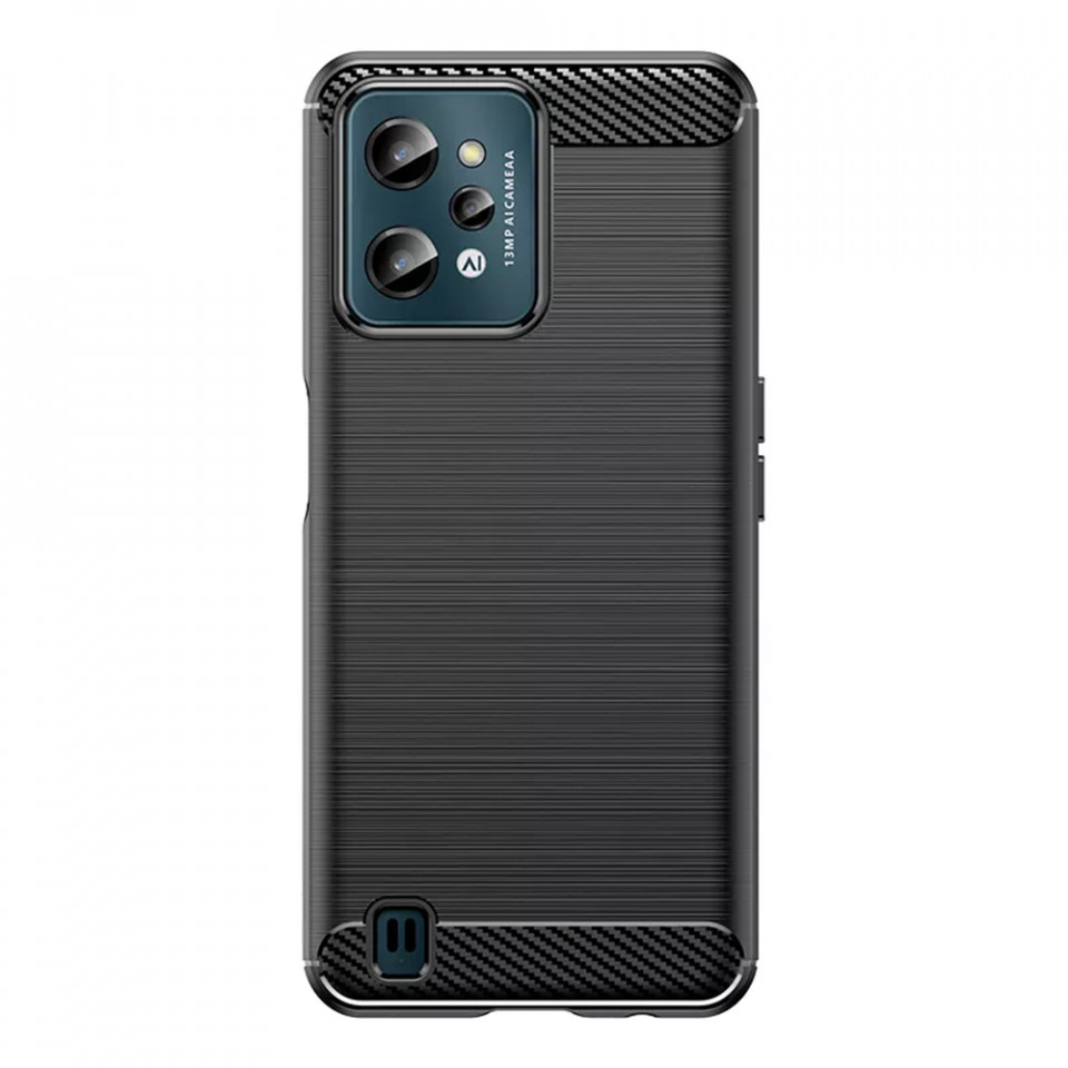 Husa Realme C31 din silicon, Slim, cu textura Fibra Carbon - Negru - 1 | YEO