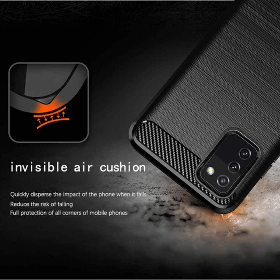 Husa Samsung Galaxy A03S din silicon, Slim, cu textura Fibra Carbon - Negru - 3 | YEO