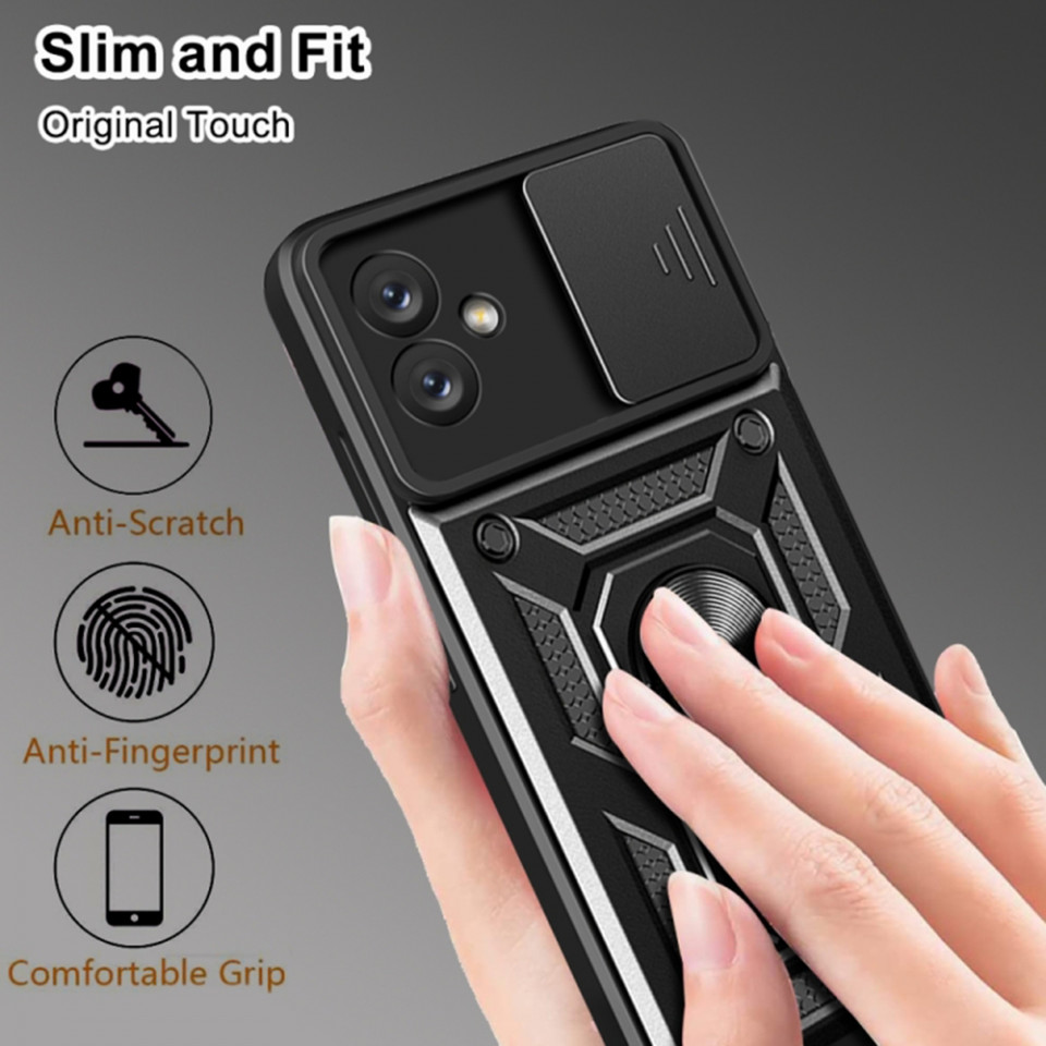 Husa Samsung Galaxy A05 cu inel magnetic, Techsuit CamShield - Negru - 1 | YEO