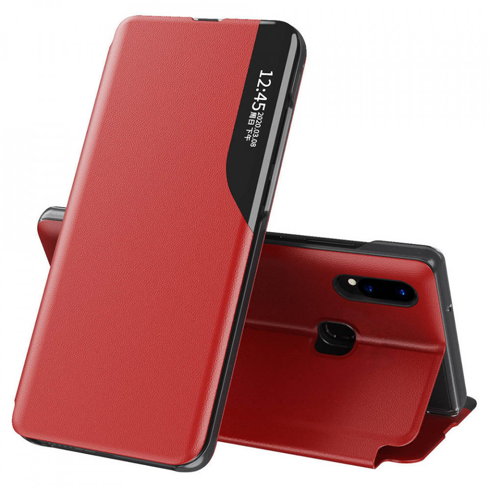 Husa Samsung Galaxy A20E tip carte, Techsuit eFold - Rosu - 1 | YEO