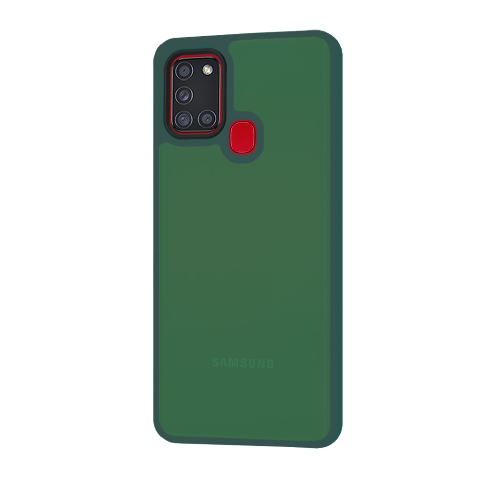 Husa Samsung Galaxy A21s, ce Absoarbe Cele mai Aspre Socuri, Skyddar Frosted - Verde inchis - 1 | YEO