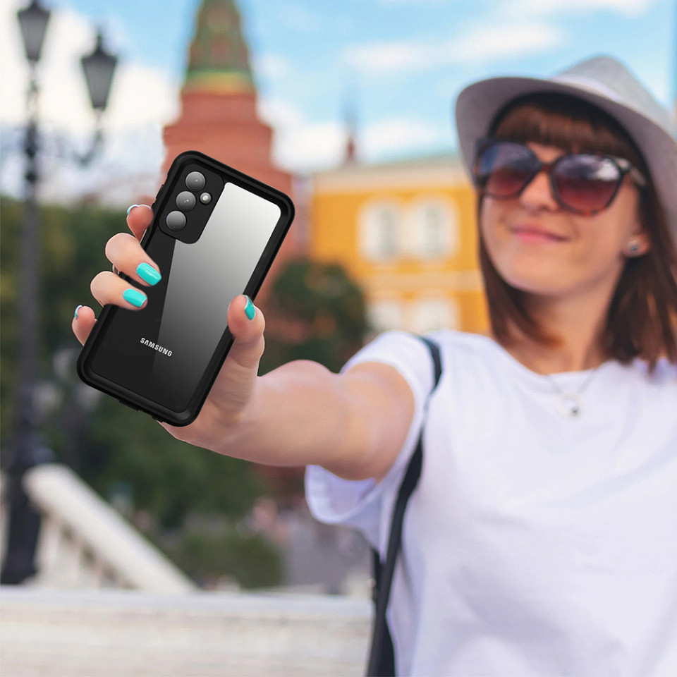 Husa Samsung Galaxy A25 5G rezistenta la apa, Waterproof IP68, ShellBox - Negru - 2 | YEO
