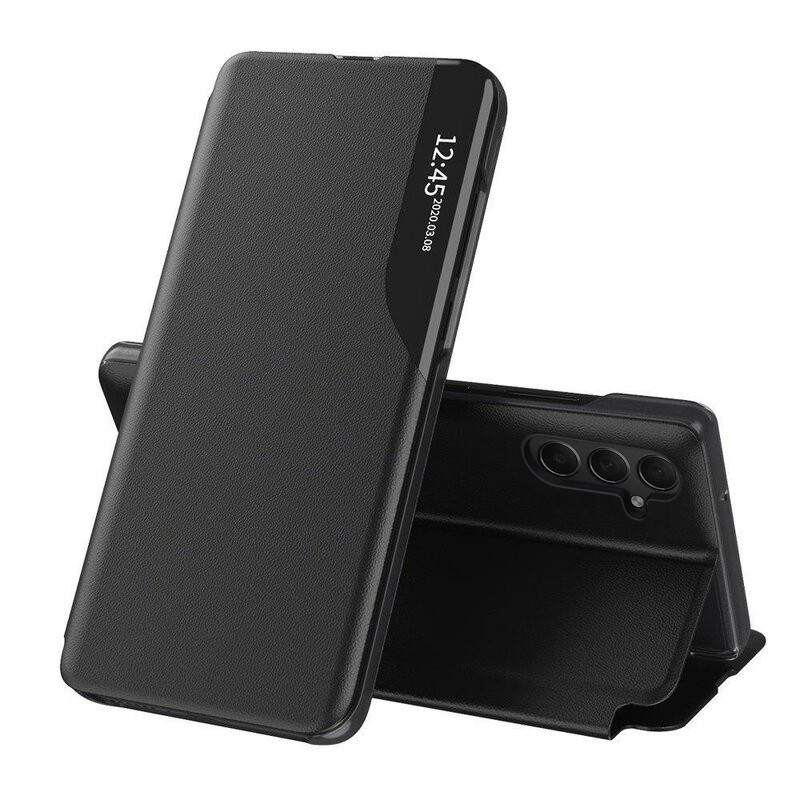 Husa Samsung Galaxy A25 5G tip carte, Skyddar Eco View Leather - Negru