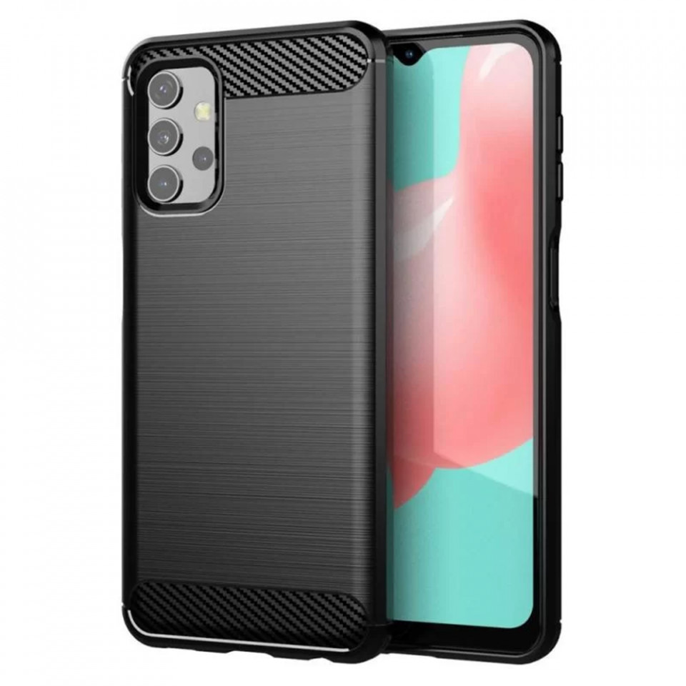 Husa Samsung Galaxy A33 5G din silicon, Slim, cu textura Fibra Carbon - Negru
