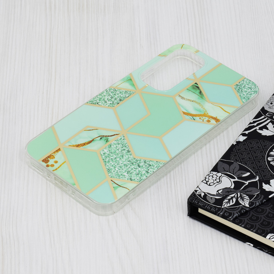 Husa Samsung Galaxy A35 5G din silicon, Techsuit Marble - Green Hex - 2 | YEO