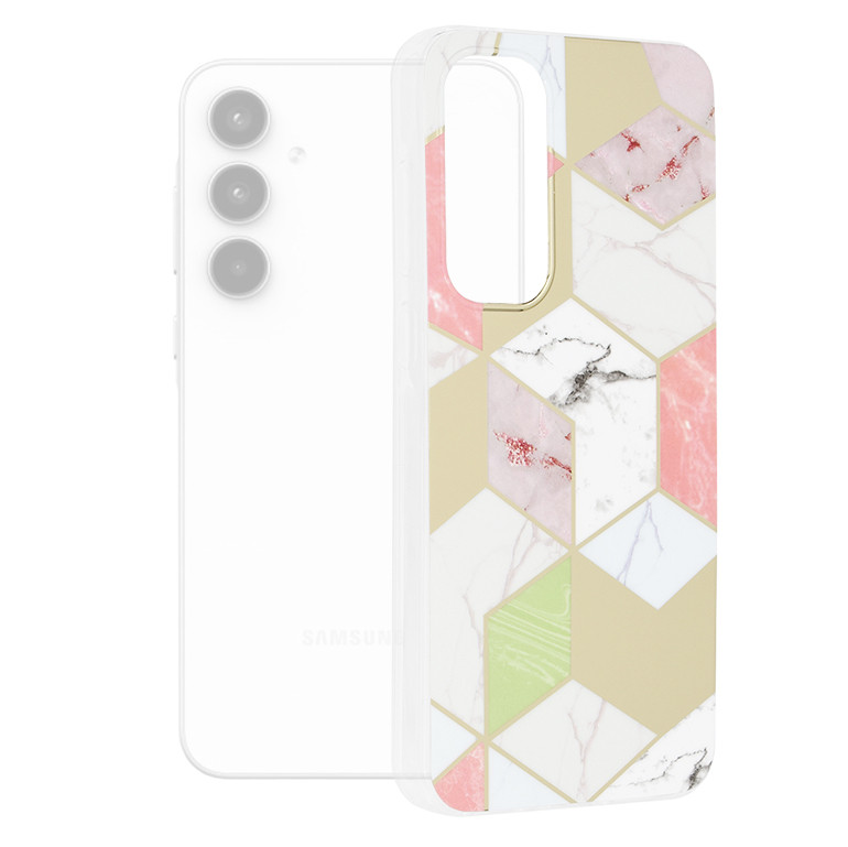 Husa Samsung Galaxy A35 5G din silicon, Techsuit Marble - Purple Hex