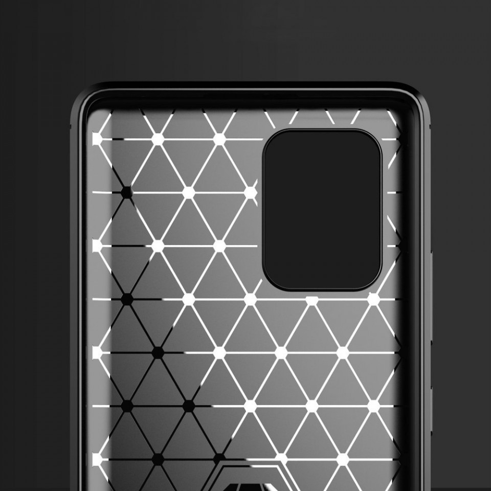 Husa Samsung Galaxy S10 Lite din silicon, Slim, cu textura Fibra Carbon - Negru - 1 | YEO