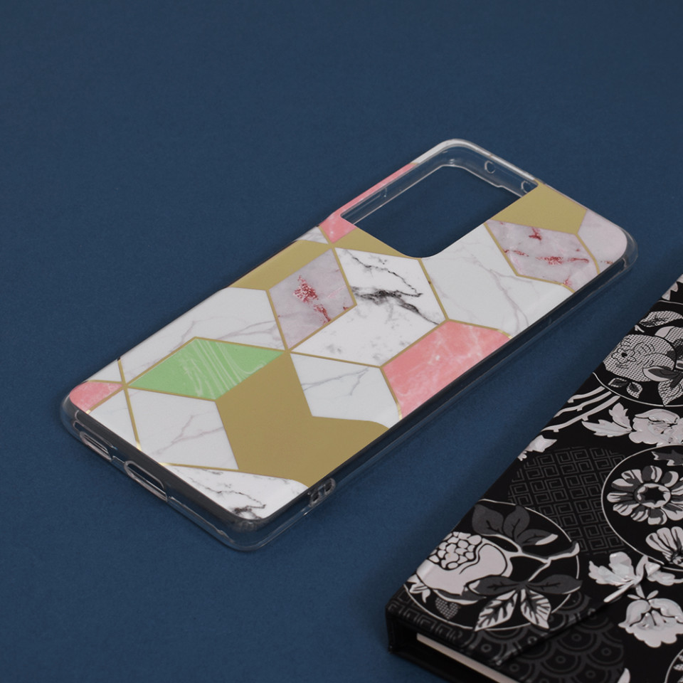 Husa Samsung Galaxy S21 Ultra Marble Series, Techsuit - Purple Hex - 3 | YEO