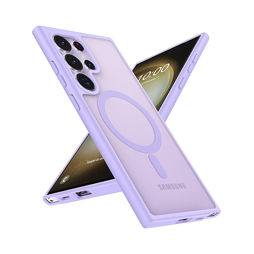 Husa Samsung Galaxy S23 Ultra Magsafe, ce absoarbe intens socurile, Skyddar Frosted - Mov deschis