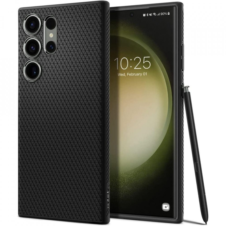 Husa Samsung Galaxy S23 Ultra, Spigen Liquid Air - Matte Black