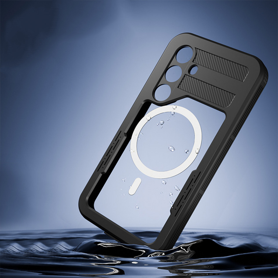 Husa Samsung Galaxy S24 rezistenta la apa, Waterproof IP68, ShellBox - Negru - 2 | YEO