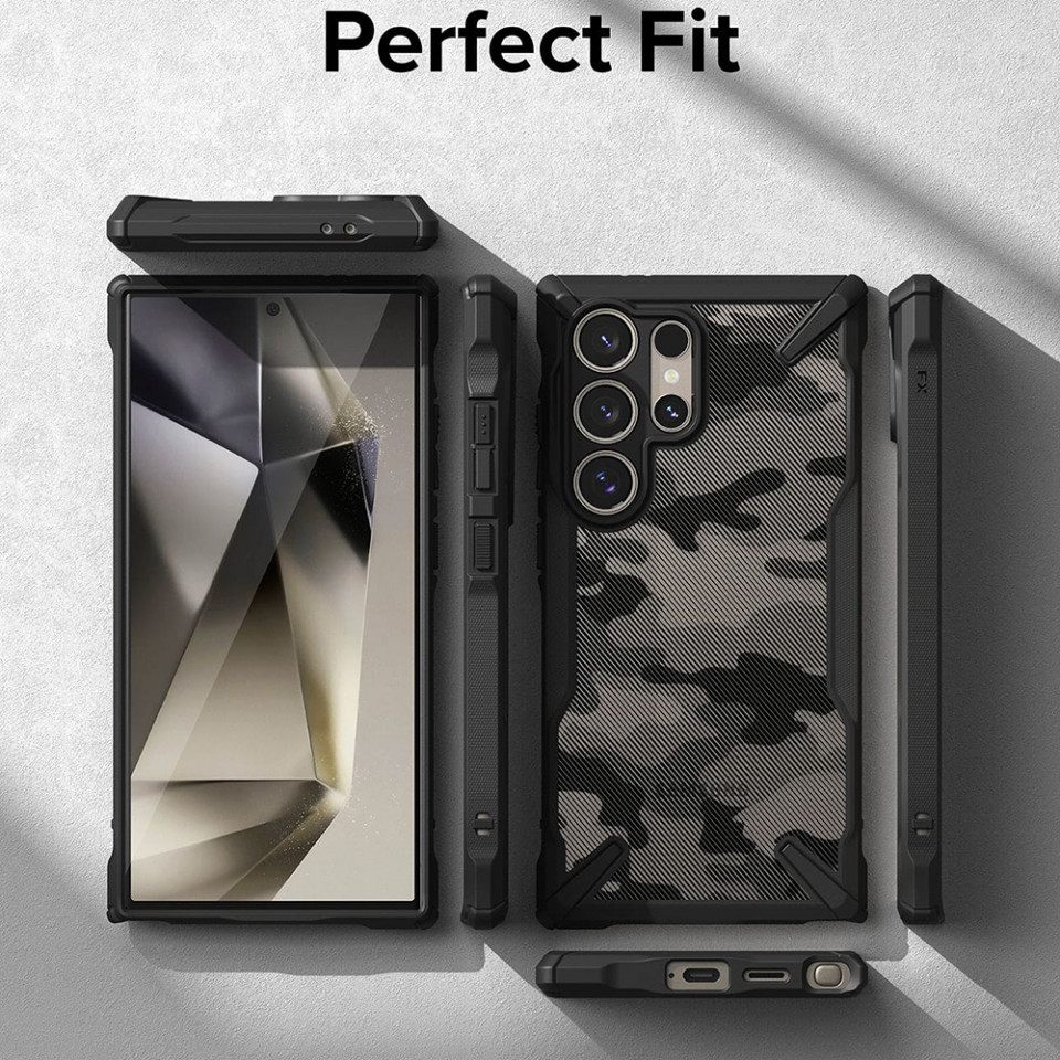 Husa Samsung Galaxy S24 Ultra, Ringke Fusion X Design - Camo black - 1 | YEO