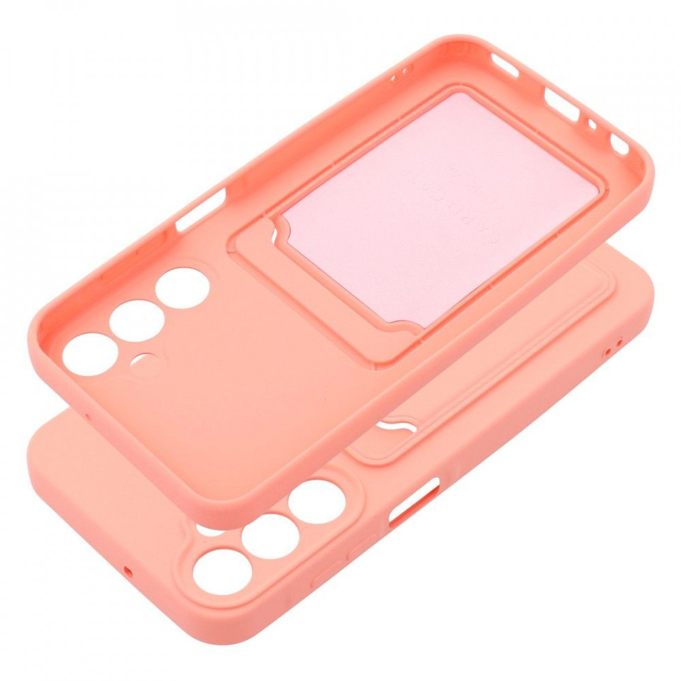 Husa Samsung Glaxy A25 5G din silicon suport card, Skyddar Cards - Roz - 1 | YEO
