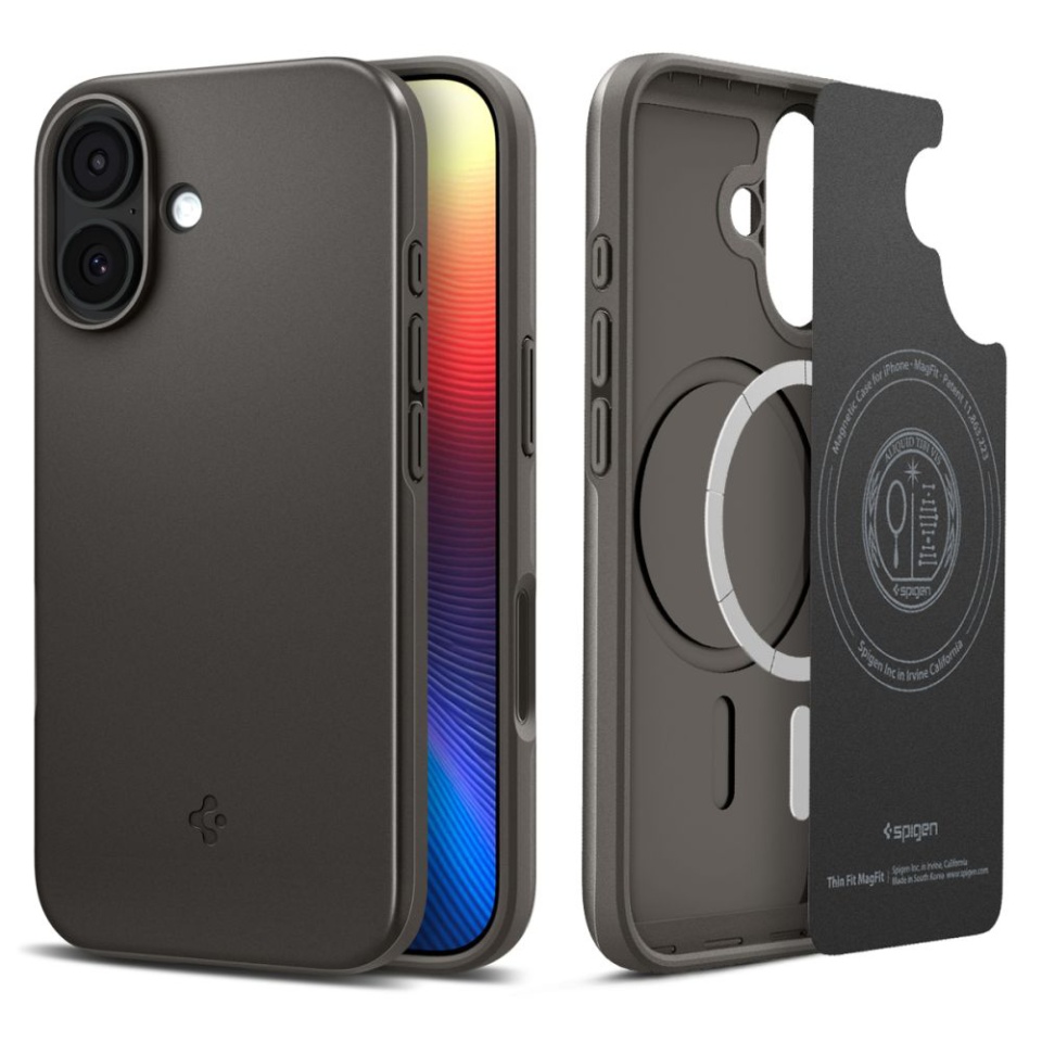 Husa slim iPhone 17, Spigen Thin Fit - Cenusiu