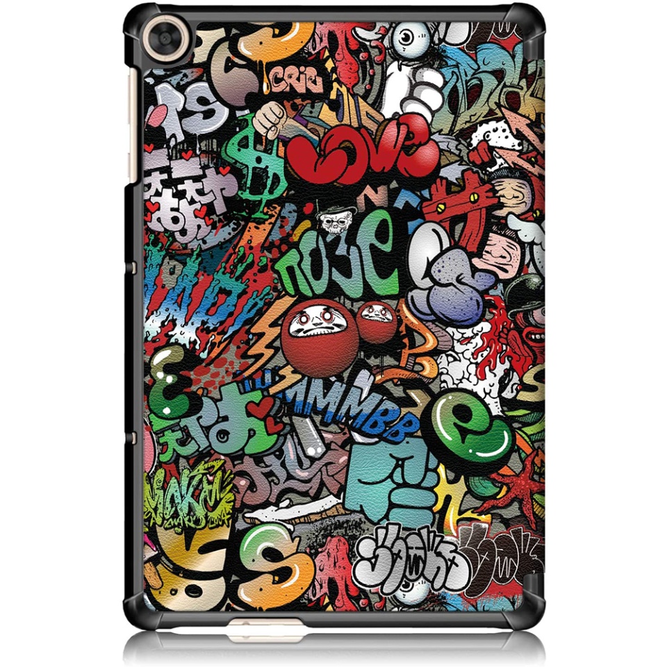 Husa tableta pentru Huawei Matepad T 10 / T 10S (9.7 inch / 10.1 inch), SKYDDAR INNOVATION, cu suport Multi-Unghi si functie Sleep/Wake, FoldPro, Multicolor, set cu sticker - 2 | YEO