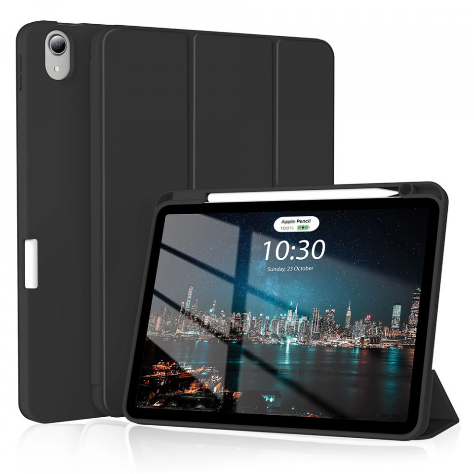 Husa tableta pentru iPad Air 4 (2020) / Air 5 (2022) cu suport 2 Unghiuri și functie Sleep/Wake, SKDR OfficeMate - Negru