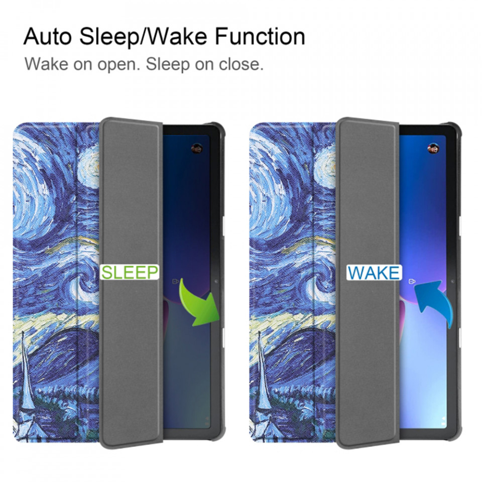 Husa tableta pentru Lenovo Tab M10 3rd Gen (TB328FU/TB328XU) cu suport Multi-Unghi și functie Sleep/Wake , SKYDDAR FoldVision Colour - Starry night - 5