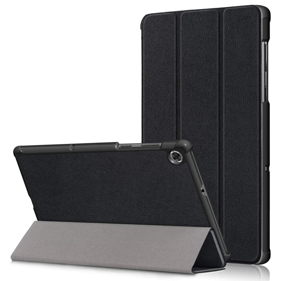 Husa tableta pentru Lenovo Tab M10 Plus TB-X606F, SKYDDAR INNOVATION, cu suport Multi-Unghi si functie Sleep/Wake, FoldPro, Negru, set cu sticker