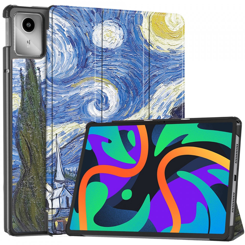 Husa tableta pentru Lenovo Tab M11 cu suport Multi-Unghi și functie Sleep/Wake , SKYDDAR FoldVision Colour - Starry night