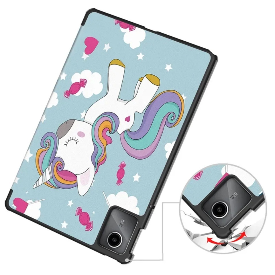 Husa tableta pentru Lenovo Tab M11, SKYDDAR INNOVATION, cu suport Multi-Unghi si functie Sleep/Wake, FoldPro, Unicorn, set cu sticker - 1 | YEO