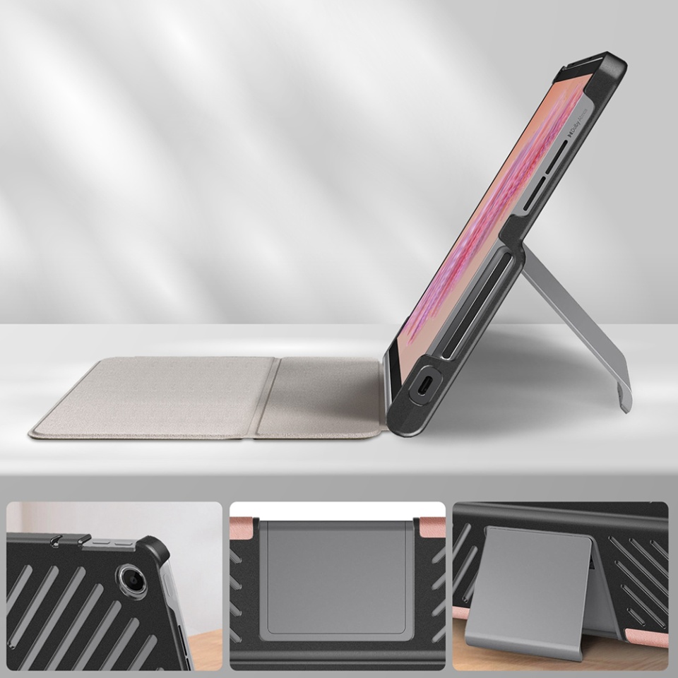 Husa tableta pentru Lenovo Tab Plus, SKYDDAR INNOVATION, cu suport Multi-Unghi si functie Sleep/Wake, FoldPro, Unicorn, set cu sticker - 3 | YEO