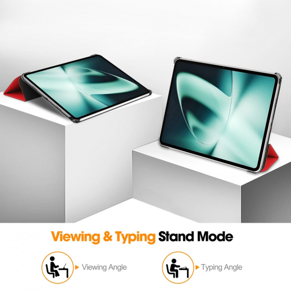 Husa tableta pentru OnePlus Pad cu suport Multi-Unghi și functie Sleep/Wake , SKYDDAR FoldVision - Rosu - 3 | YEO