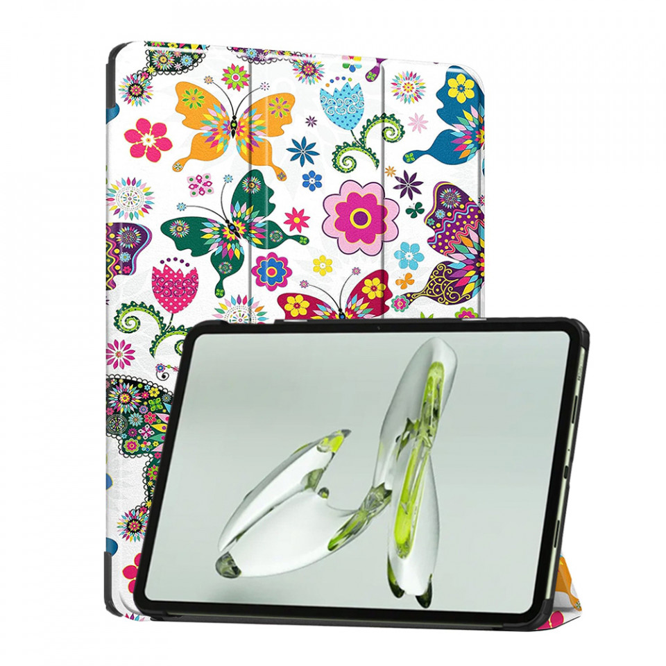 Husa tableta pentru OnePlus Pad Go / Oppo Pad Air2 / Oppo Pad Neo cu suport Multi-Unghi și functie Sleep/Wake , SKYDDAR FoldVision Colour - Butterfly