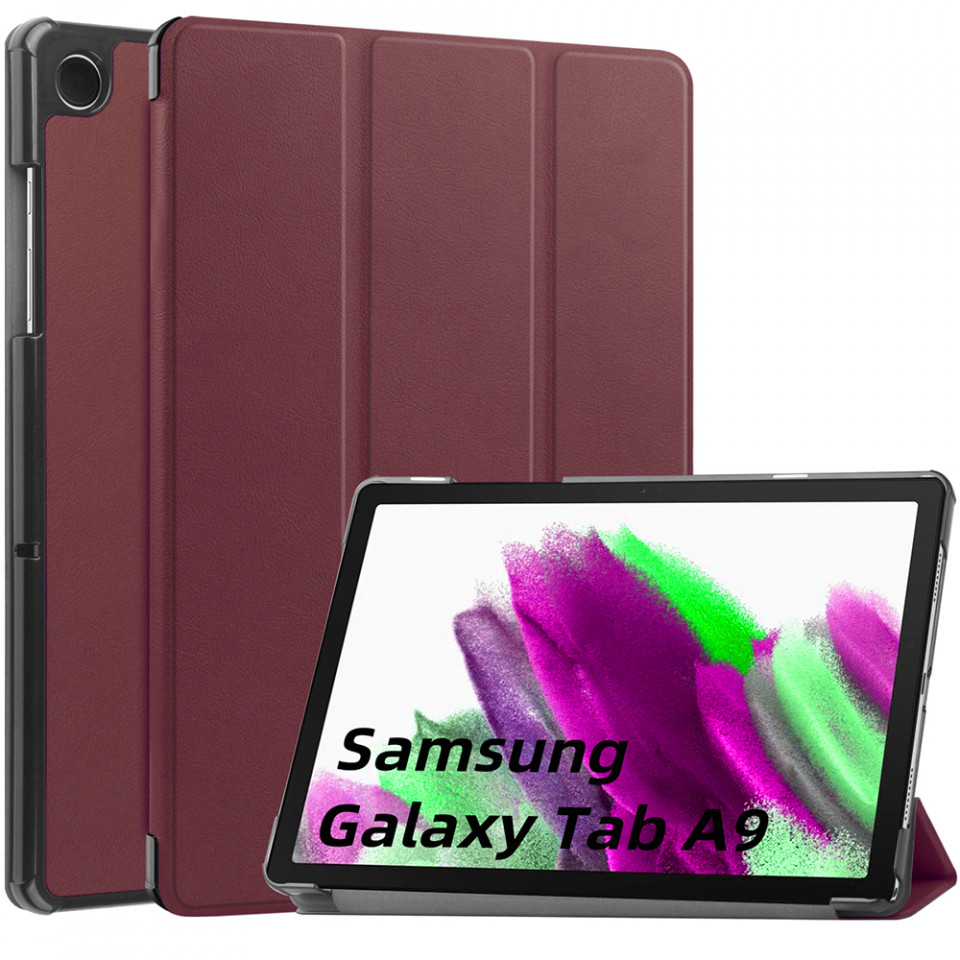Husa tableta pentru Samsung Galaxy Tab A9 cu suport Multi-Unghi și functie Sleep/Wake , SKYDDAR FoldVision - Rosu