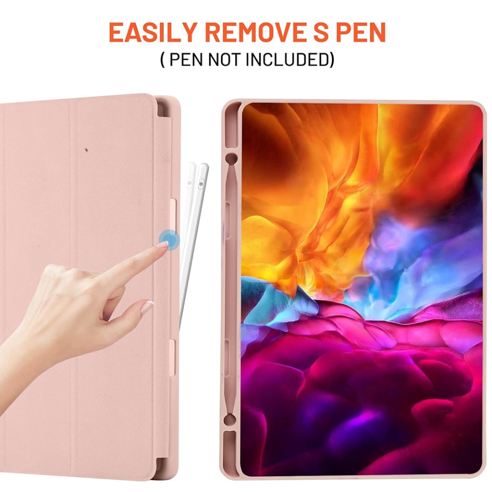 Husa tableta pentru Samsung Galaxy Tab S6 Lite (2020/2022/2024) cu suport cu 2 Unghiuri și functie Sleep/Wake, SKDR OfficeMate - Roz - 2 | YEO
