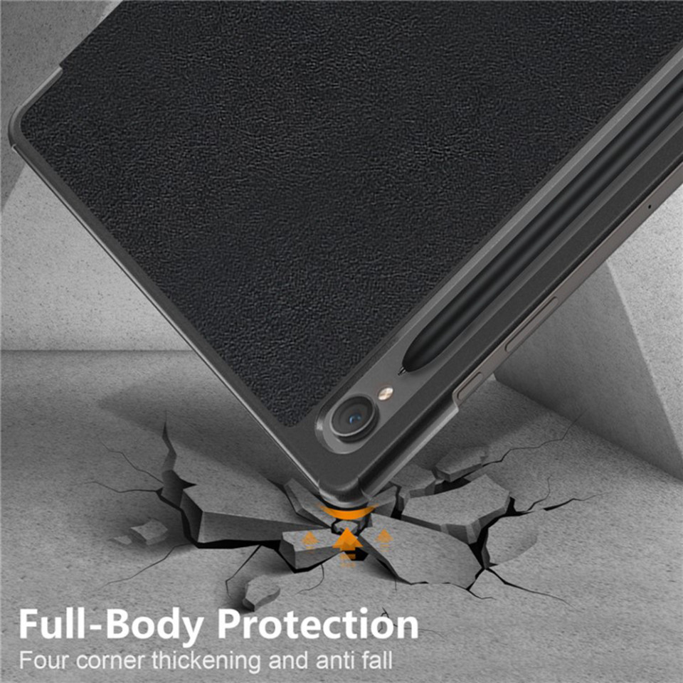 Husa tableta pentru Samsung Galaxy Tab S9 / Galaxy Tab S9 FE cu suport Multi-Unghi și functie Sleep/Wake , SKYDDAR FoldVision - Negru - 7