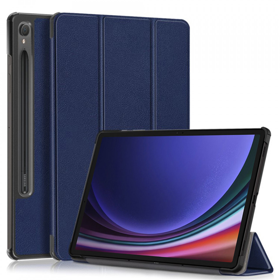 Husa tableta pentru Samsung Galaxy Tab S9 / Galaxy Tab S9 FE cu suport Multi-Unghi și functie Sleep/Wake , SKYDDAR FoldVision - Albastru