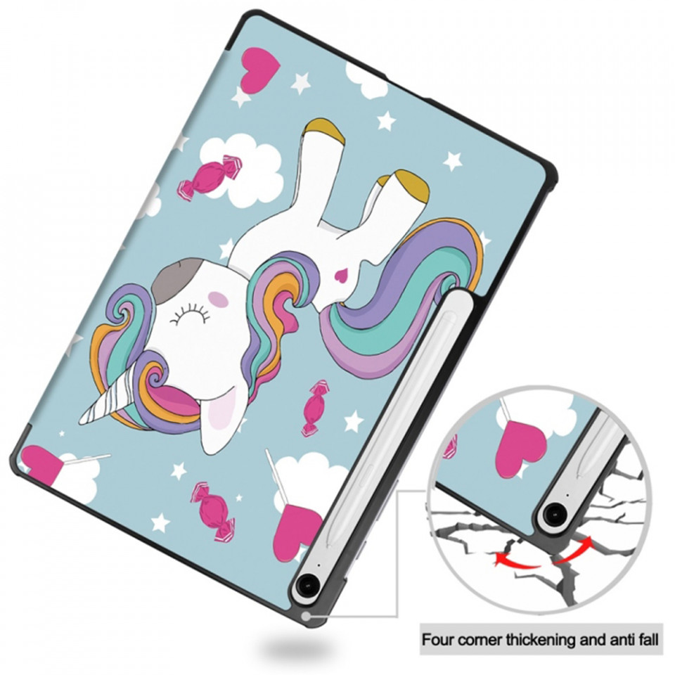 Husa tableta pentru Samsung Galaxy Tab S9 / Galaxy Tab S9 FE cu suport Multi-Unghi și functie Sleep/Wake , SKYDDAR FoldVision Colour - Unicorn - 3 | YEO