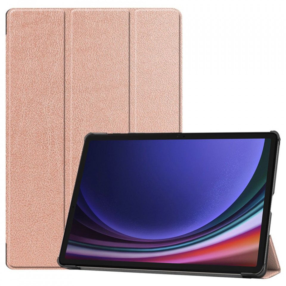 Husa tableta pentru Samsung Galaxy Tab S9 Plus / Galaxy Tab S9 FE Plus cu suport Multi-Unghi și functie Sleep/Wake , SKYDDAR FoldVision - Roz