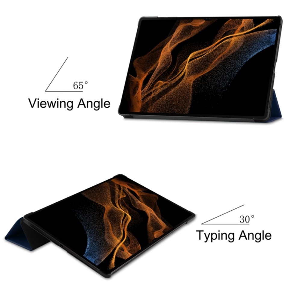 Husa tableta pentru Samsung Galaxy Tab S9 Plus / S9 FE Plus / S10 Plus, SKYDDAR INNOVATION, cu suport Multi-Unghi si functie Sleep/Wake, FoldPro, Albastru, set cu sticker - 3 | YEO