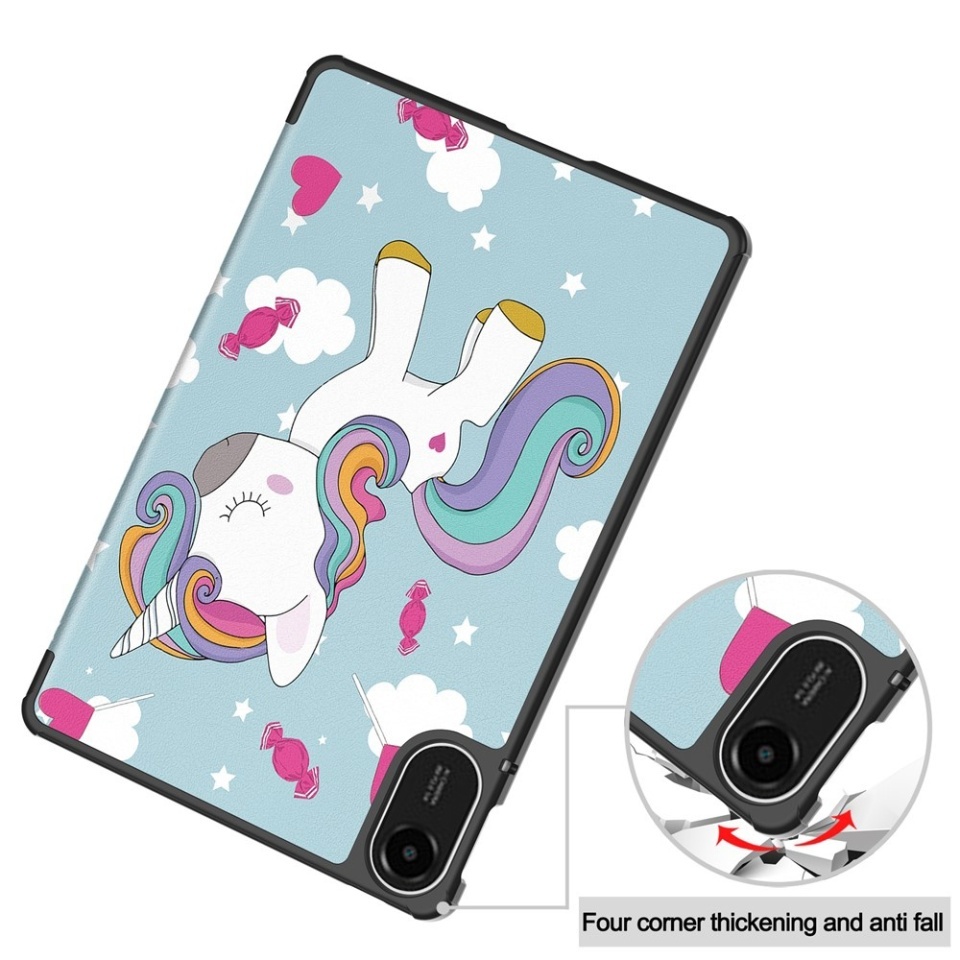 Husa tableta pentru Xiaomi Redmi Pad 2, SKYDDAR INNOVATION, cu suport Multi-Unghi si functie Sleep/Wake, FoldPro, Unicorn, set cu sticker - 2 | YEO