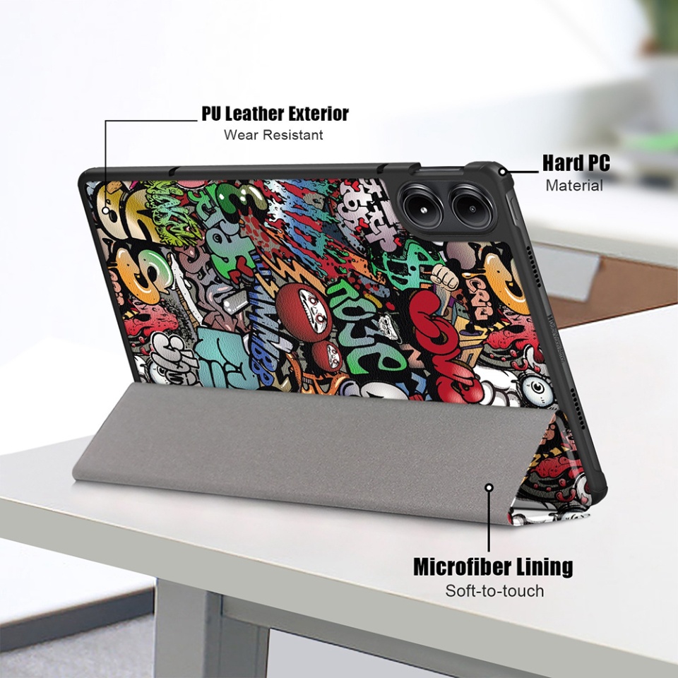 Husa tableta pentru Xiaomi Redmi Pad Pro / Poco Pad cu suport Multi-Unghi și functie Sleep/Wake, SKYDDAR FoldVision - Urban vibe - 1 | YEO