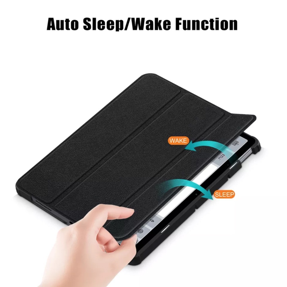 Husa tableta pentru Xiaomi Redmi Pad, SKYDDAR INNOVATION, cu suport Multi-Unghi si functie Sleep/Wake, FoldPro, Negru, set cu sticker - 3 | YEO