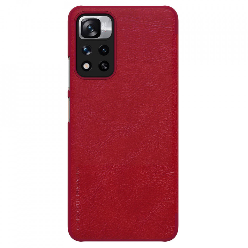 Husa Xiaomi Redmi Note 11 Pro+ 5G, Qin Leather Case, Nillkin - Rosu