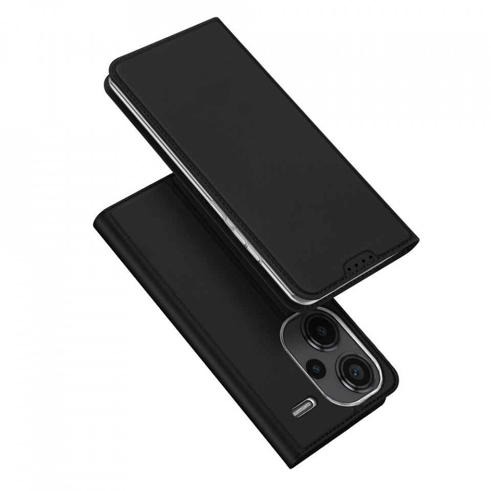 Husa Xiaomi Redmi Note 13 Pro+ 5G tip carte magnetica, Skin Pro Dux Ducis - Negru