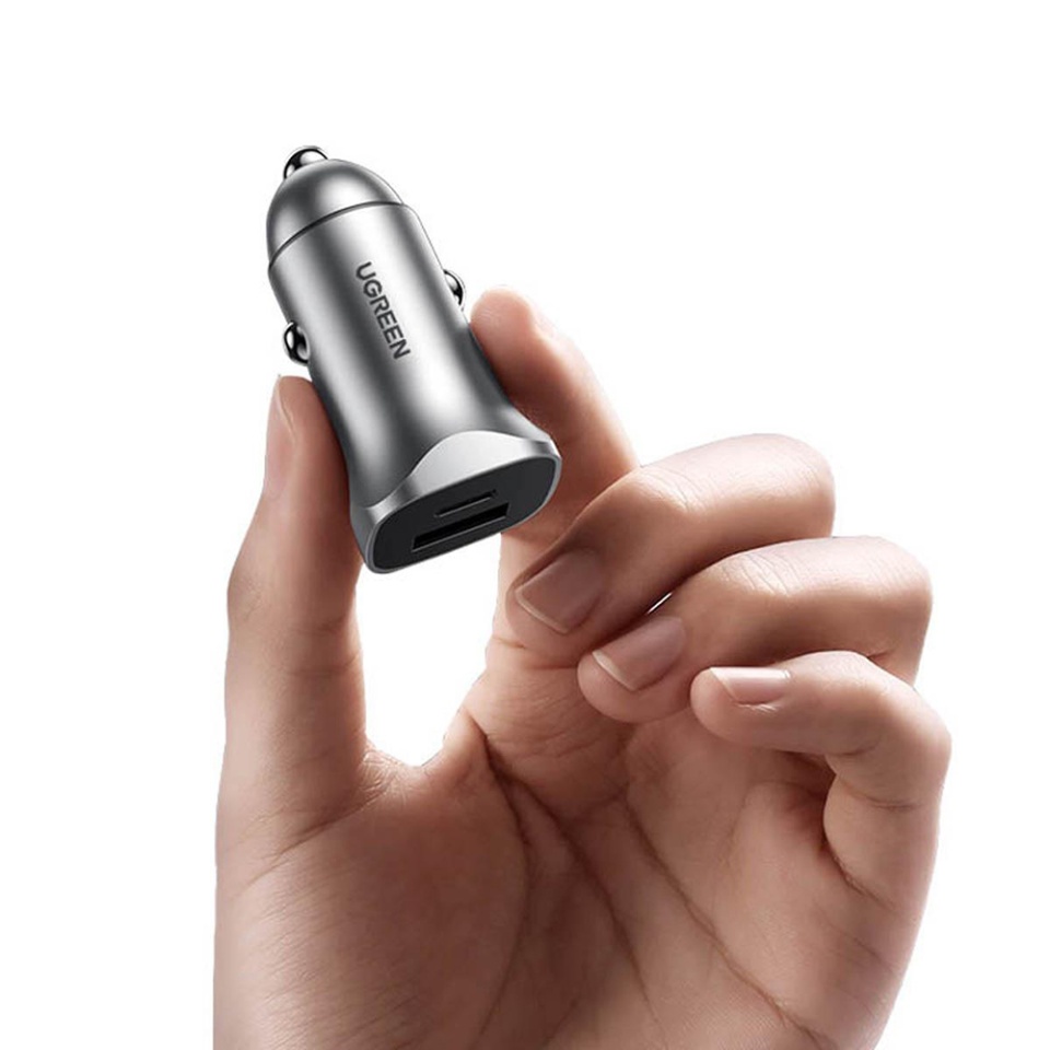 Incarcator Auto Fast Charge, Type-C, USB, 30W, 5V/3A, PD3.0, Ugreen CD130, Negru - 3 | YEO