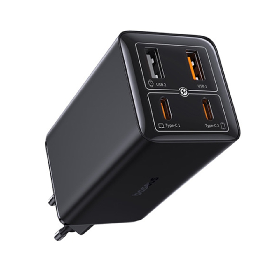 Incarcator Priza cu 4 porturi, Baseus,Type-C Cablu Inclus, 2x USB, 2x Type-C, 100W, 100W, 20V, 5A, 1m , GaN6 Pro, Negru - 1 | YEO