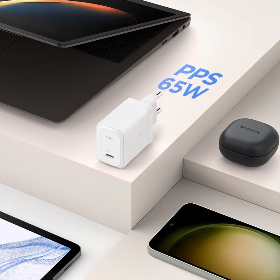 Incarcator Priza Fast Charge 65W, Cablu Inclus 2m, Type-C la Type-C, Spigen Arcstation Pro 651, Alb - 2 | YEO