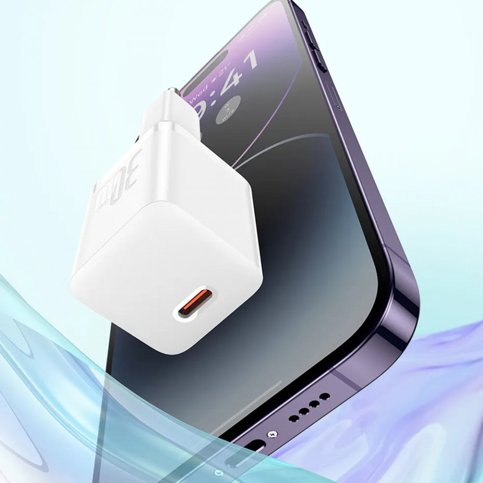 Incarcator Type-C, Fast Charging, GaN, 30W - Baseus (CCGN070401) - Black - 3 | YEO