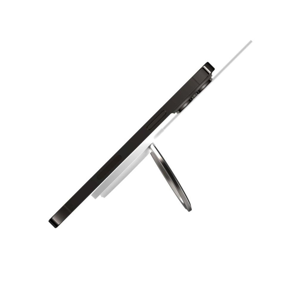 Incarcator Wireless Magnetic 15W, Compatibil MagSafe, Suport Inel Integrat, Cablu USB-C 1.2m, Fixed FIXMPAD2-WH, Alb - 3 | YEO