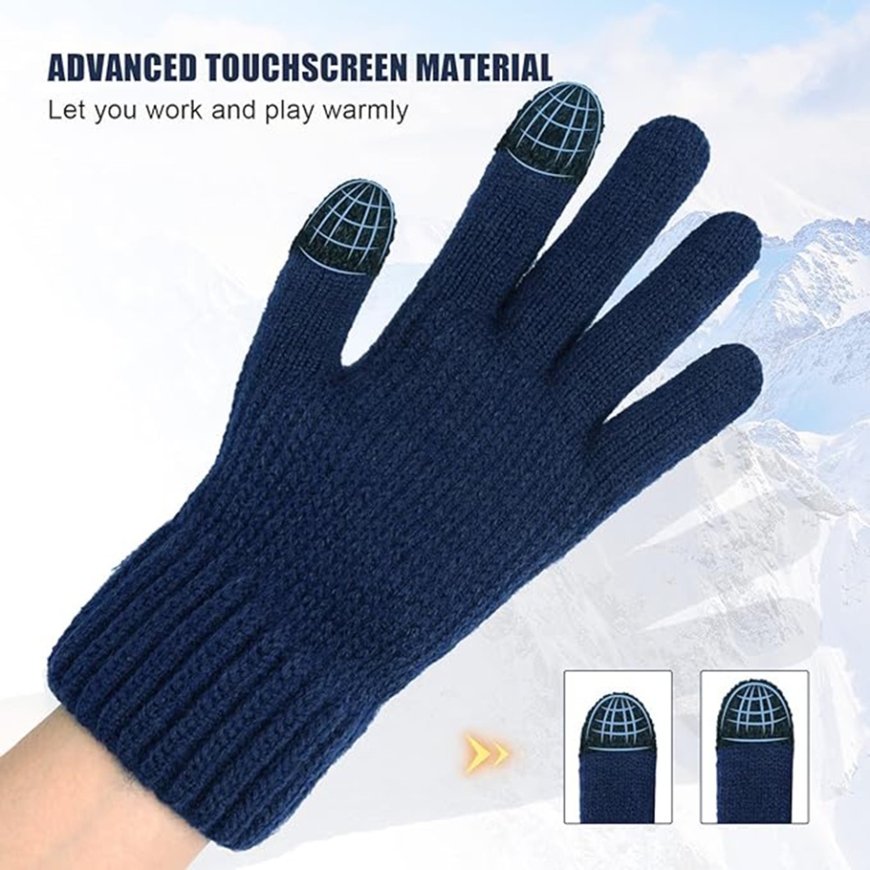 Manusi iarna Touch Screen, captusite, pentru ski, aer liber, SKDR st0012- Negru - 3 | YEO