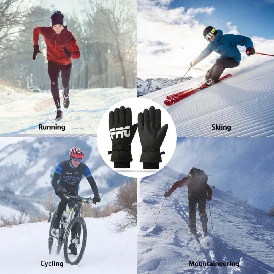 Manusi iarna Touch Screen, impermeabile, anti-alunecare, Marimea L, captusite, pentru ski, aer liber, SKDR OG104 - Alb - 1 | YEO