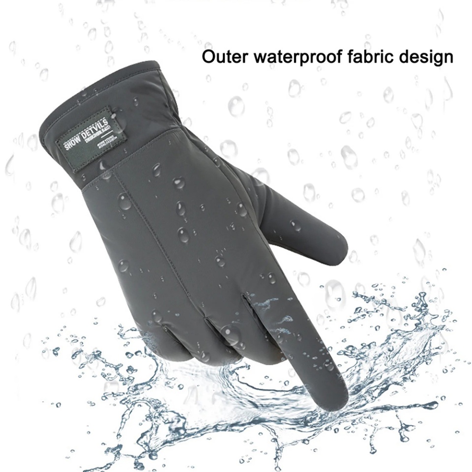 Manusi iarna Touch Screen, impermeabile, anti-alunecare, marimea Universala, captusite, pentru ski, aer liber, SKDR OG103 - Gri - 1 | YEO