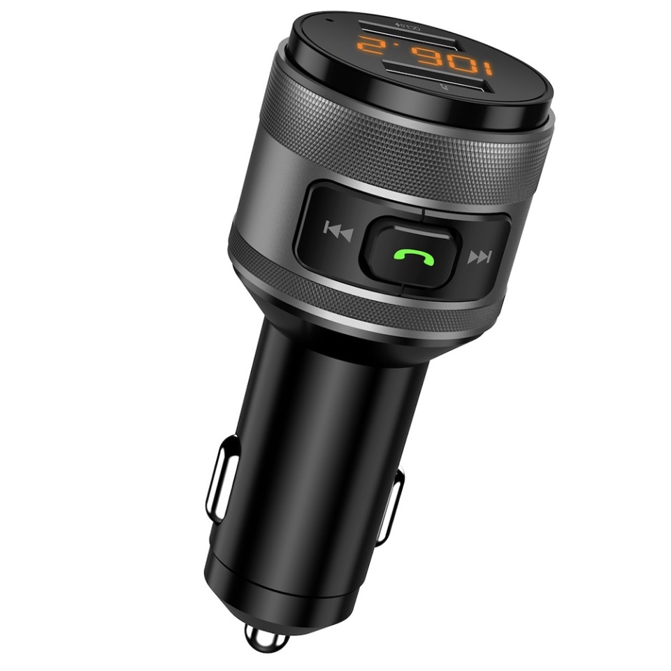 Modulator FM Auto 5V 3A QC3.0, Bluetooth, MP3 Player, Dual USB, Afisaj Voltaj, Control Apeluri, VoltTune MFM1, Negru