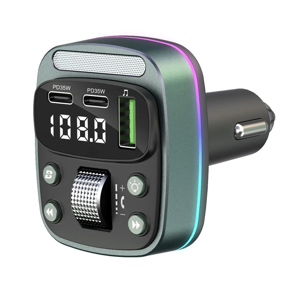 Modulator FM Auto Bluetooth 5.4, 2x PD 35W, USB Music Player, Reglaj Bass, Afisaj LED, Techsuit EchoDrive MFM3, Negru - 2 | YEO
