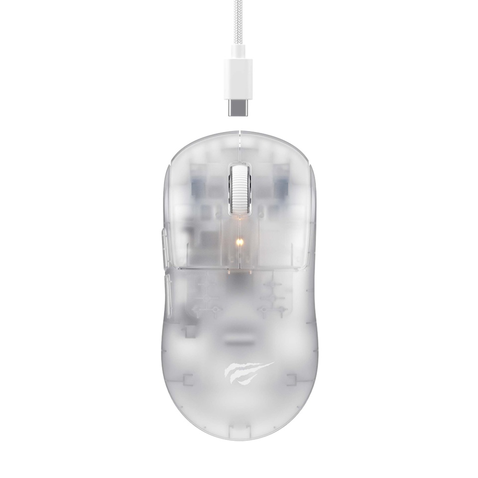 Mouse gaming wireless 2.4GHz, DPI 12000, baterie 300mAh, Havit MS970WB Pro, Alb
